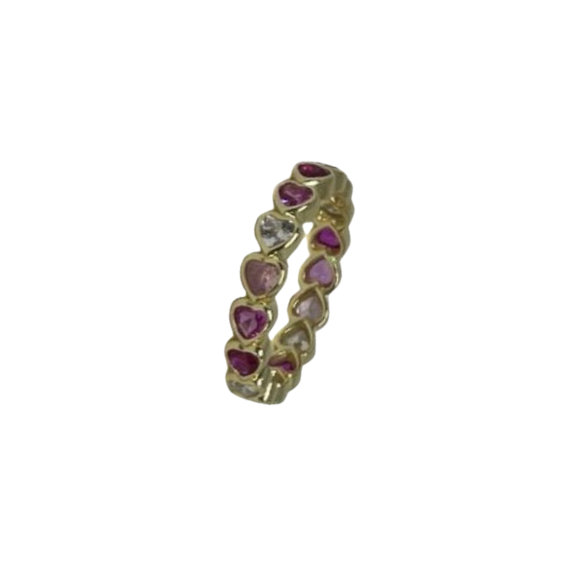 Bezel Heart Eternity Band