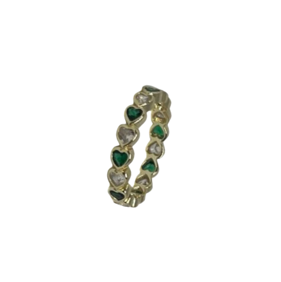 Bezel Heart Eternity Band