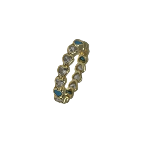 Bezel Heart Eternity Band