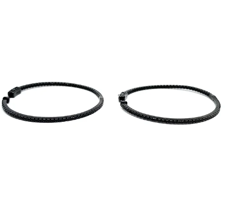 Black Onyx Crystal Hoops