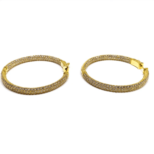 Medium Pave Hoops