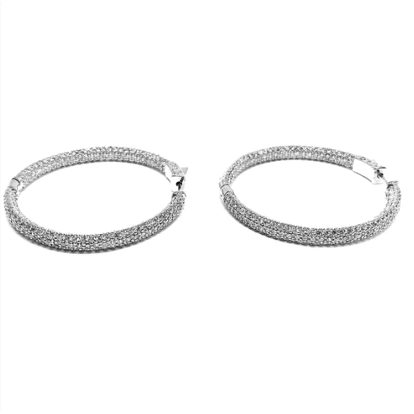 Medium Pave Hoops