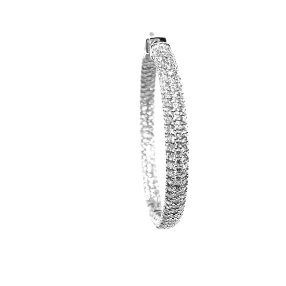 Medium Pave Hoops