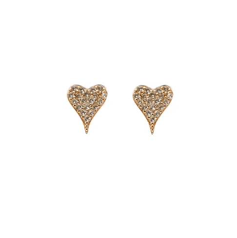 Pave Heart Studs