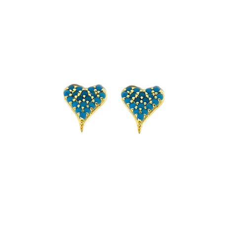 Pave Heart Studs