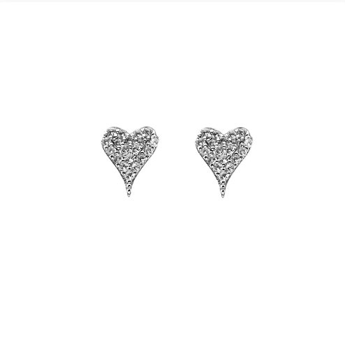 Pave Heart Studs